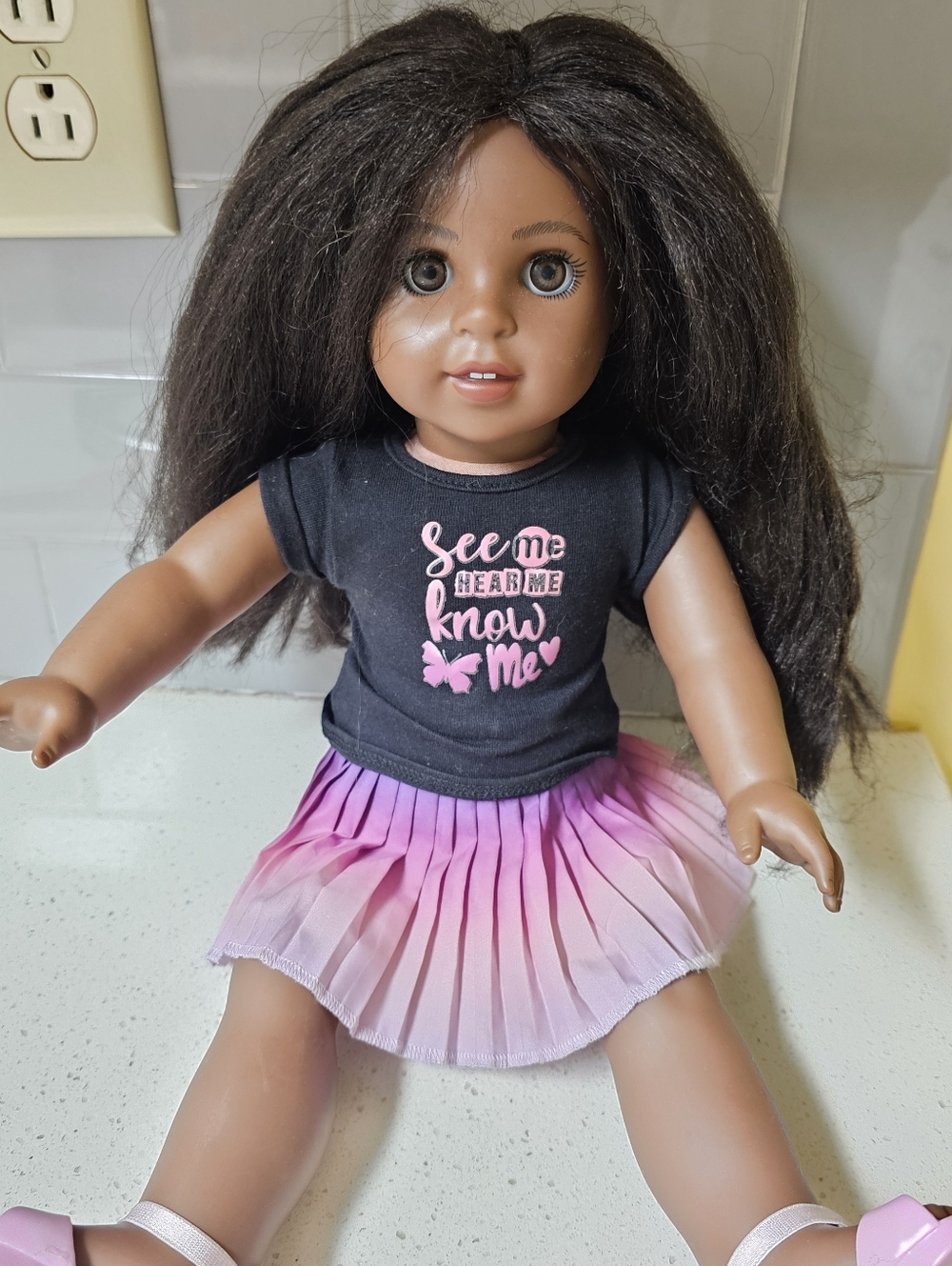 American Girl 18" Makena Williams Doll Brown Hair Brown Eyes Deep Skin No Book